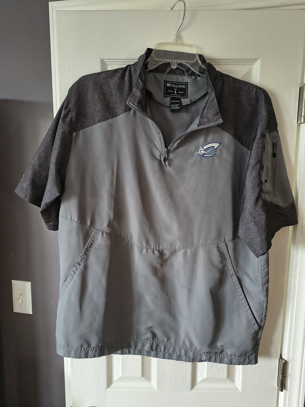 Columbus Clippers Holloway Men's Short Sleeve Gray Pullover Jacket L